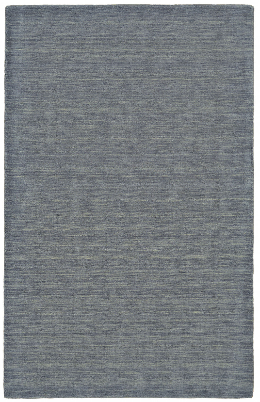 4' X 6' Gray And Blue Wool Hand Woven Stain Resistant Area Rug