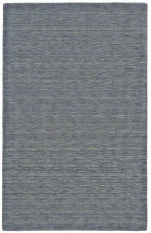 4' X 6' Gray And Blue Wool Hand Woven Stain Resistant Area Rug