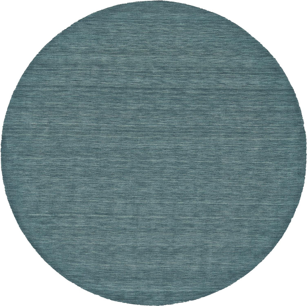 10' Blue And Green Round Wool Hand Woven Stain Resistant Area Rug