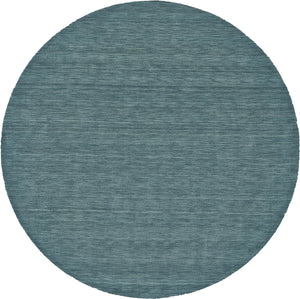 10' Blue And Green Round Wool Hand Woven Stain Resistant Area Rug