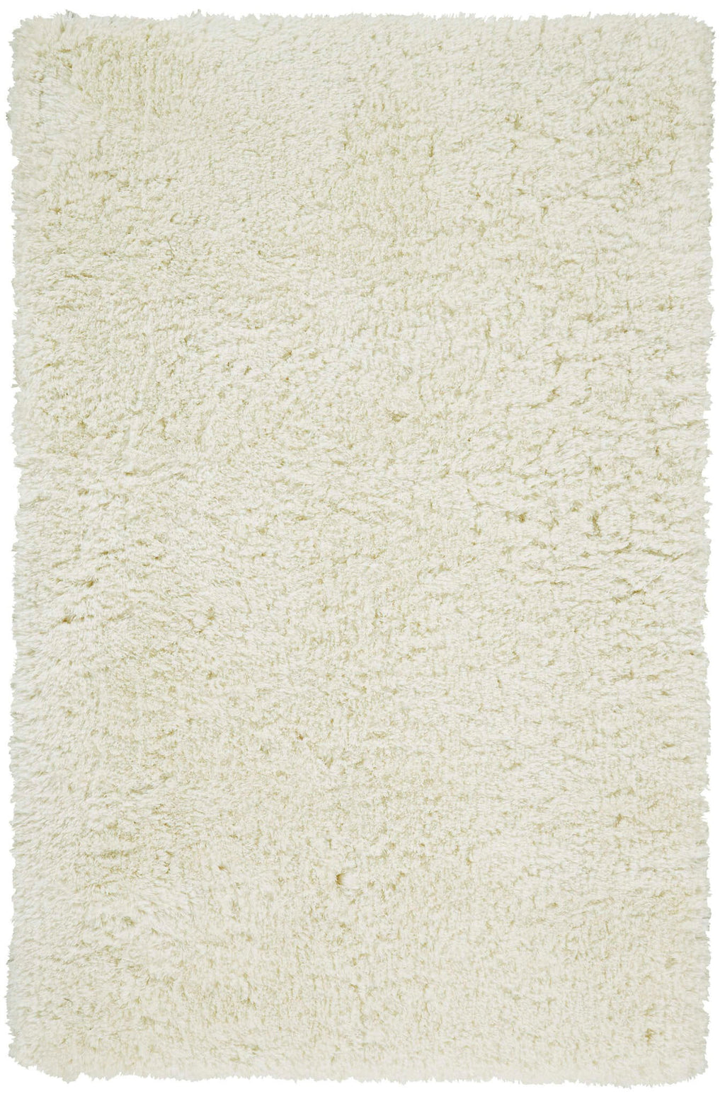 2' X 3' Ivory And White Shag Tufted Handmade Stain Resistant Area Rug