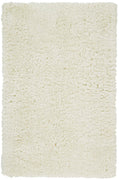 2' X 3' Ivory And White Shag Tufted Handmade Stain Resistant Area Rug