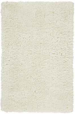 2' X 3' Ivory And White Shag Tufted Handmade Stain Resistant Area Rug