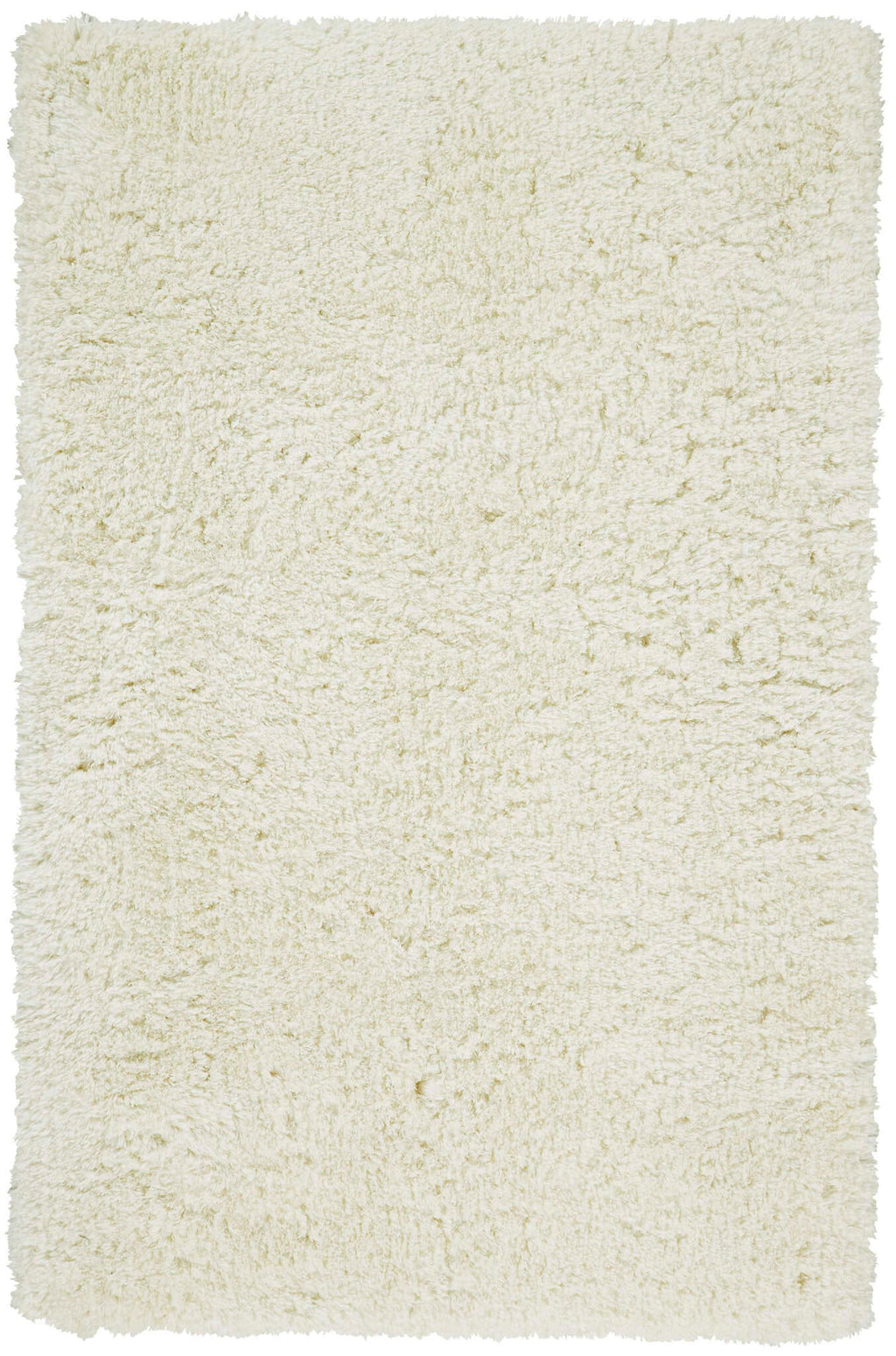 6' X 9' Ivory And White Shag Tufted Handmade Stain Resistant Area Rug