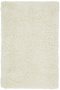 6' X 9' Ivory And White Shag Tufted Handmade Stain Resistant Area Rug