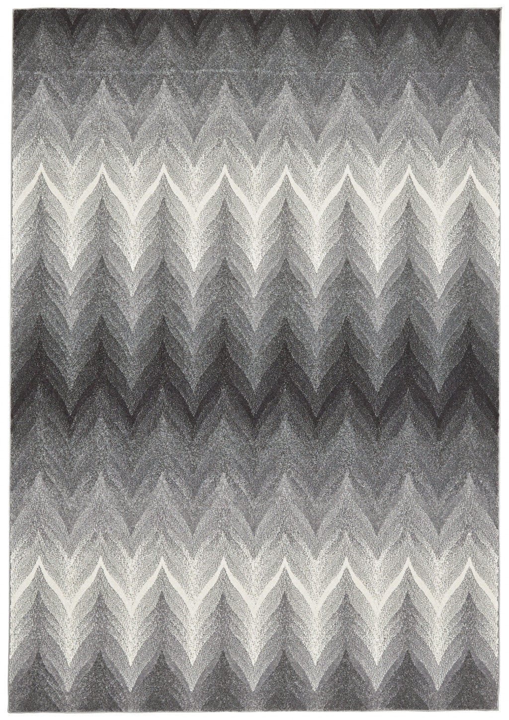 8' X 11' Gray And White Geometric Area Rug