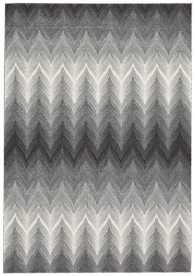 10' X 13' Gray And White Geometric Area Rug