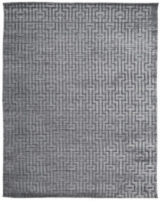 5' X 8' Gray And Silver Geometric Hand Woven Area Rug