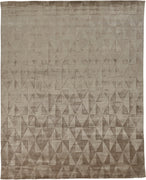 4' X 6' Taupe Geometric Hand Woven Area Rug