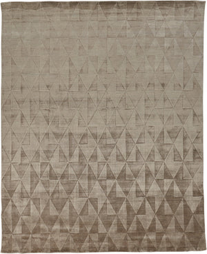 4' X 6' Taupe Geometric Hand Woven Area Rug