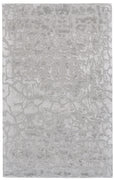 4' X 6' Gray And Silver Abstract Tufted Handmade Area Rug