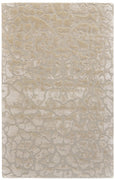 5' X 8' Ivory Taupe And Tan Abstract Tufted Handmade Area Rug