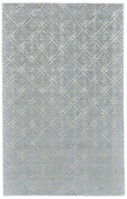 4' X 6' Blue Silver And Gray Wool Abstract Tufted Handmade Area Rug