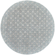 10' Blue Silver And Gray Round Wool Abstract Tufted Handmade Area Rug
