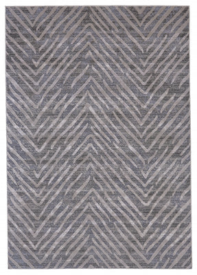 10' X 13' Gray Abstract Stain Resistant Area Rug