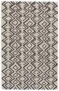 10' X 13' Black Gray And Taupe Wool Geometric Tufted Handmade Stain Resistant Area Rug