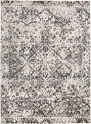 10' X 14' Gray Ivory And Silver Abstract Stain Resistant Area Rug