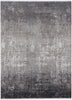 3' X 5' Gray Black And Silver Abstract Power Loom Distressed Area Rug With Fringe