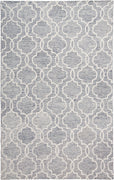 8' X 10' Blue Gray And Ivory Wool Geometric Tufted Handmade Stain Resistant Area Rug