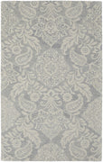 8' X 10' Blue And Ivory Wool Paisley Tufted Handmade Stain Resistant Area Rug