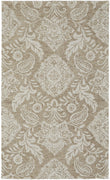 8' X 10' Tan And Ivory Wool Paisley Tufted Handmade Stain Resistant Area Rug