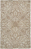 9' X 12' Ivory And Brown Wool Floral Tufted Handmade Stain Resistant Area Rug