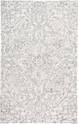 5' X 8' Ivory And Gray Wool Floral Tufted Handmade Stain Resistant Area Rug