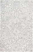 8' X 10' Ivory And Gray Wool Floral Tufted Handmade Stain Resistant Area Rug