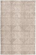 4' X 6' Tan Ivory And Brown Geometric Stain Resistant Area Rug