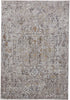 7' X 10' Gray Taupe And Yellow Abstract Stain Resistant Area Rug