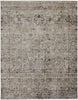 5' X 8' Taupe Ivory And Gray Abstract Distressed Area Rug With Fringe