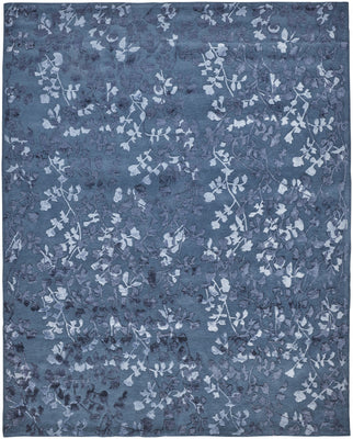 5' X 8' Blue Wool Floral Tufted Handmade Area Rug