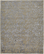 9' X 12' Tan Silver And Gray Wool Floral Tufted Handmade Area Rug