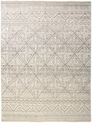 12' X 15' Ivory Tan And Gray Geometric Hand Knotted Area Rug