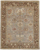 10' X 13' Gray Brown And Gold Wool Floral Hand Knotted Stain Resistant Area Rug With Fringe