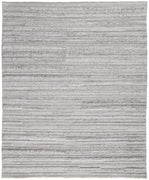 4' X 6' Ivory And Taupe Striped Hand Woven Stain Resistant Area Rug