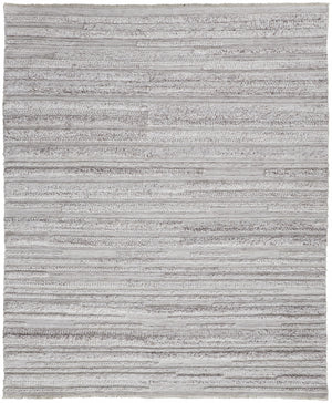 4' X 6' Ivory And Taupe Striped Hand Woven Stain Resistant Area Rug