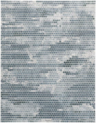 10' X 13' Blue And Gray Polka Dots Distressed Stain Resistant Area Rug