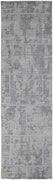10' Gray And Ivory Abstract Hand Woven Runner Rug