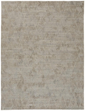 9' X 12' Gray And Taupe Abstract Hand Woven Area Rug