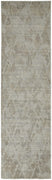 10' Gray And Taupe Abstract Hand Woven Runner Rug