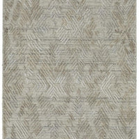 8' Gray And Taupe Abstract Hand Woven Runner Rug