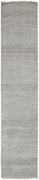 10' Silver Wool Striped Hand Knotted Runner Rug