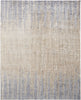 12' X 15' Tan Brown And Blue Abstract Power Loom Distressed Area Rug