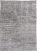 5' X 8' Taupe Silver And Tan Abstract Power Loom Area Rug