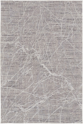 10' X 13' Taupe And Gray Abstract Power Loom Distressed Stain Resistant Area Rug