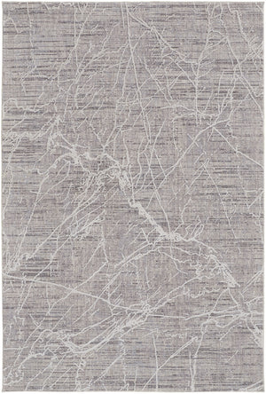 10' X 13' Taupe And Gray Abstract Power Loom Distressed Stain Resistant Area Rug