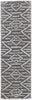 8' Gray And Ivory Geometric Power Loom Stain Resistant Runner Rug