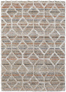 4' X 6' Tan Taupe And Ivory Geometric Power Loom Stain Resistant Area Rug