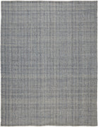 9' X 12' Gray Ivory And Blue Hand Woven Area Rug